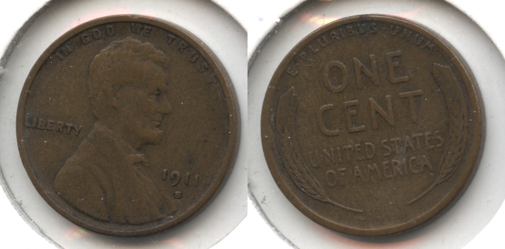 1911-S Lincoln Cent VF-20 #c