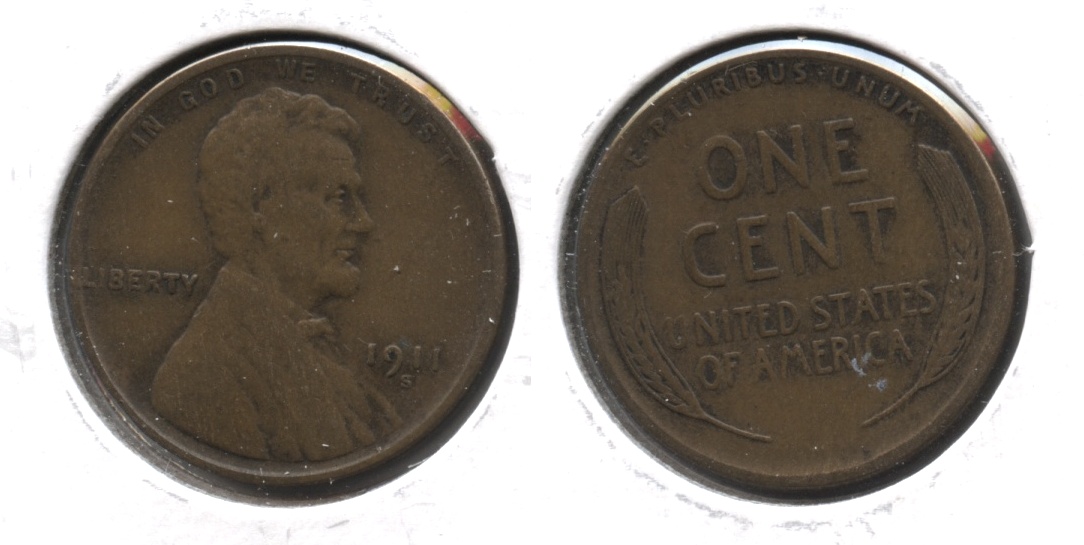 1911-S Lincoln Cent VF-20 #f
