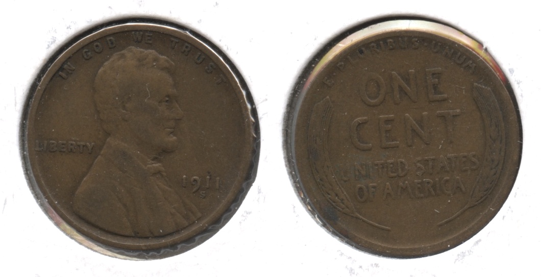 1911-S Lincoln Cent VF-20 #n