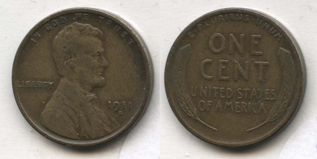 1911-S Lincoln Cent VF-20 #r