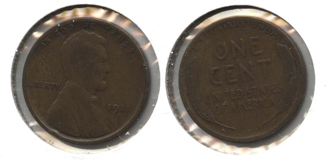1911-S Lincoln Cent VG-8 #e
