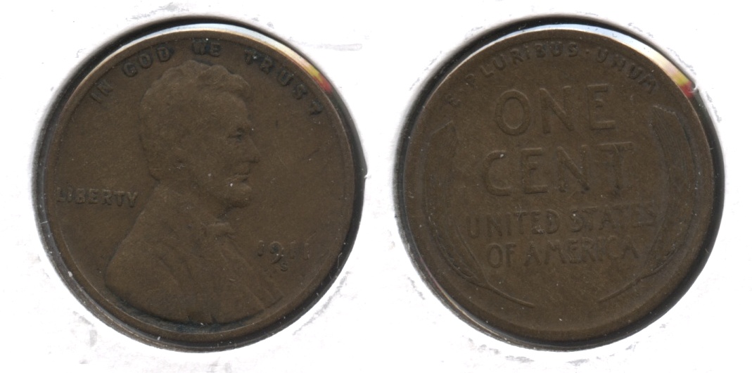 1911-S Lincoln Cent VG-8 #l