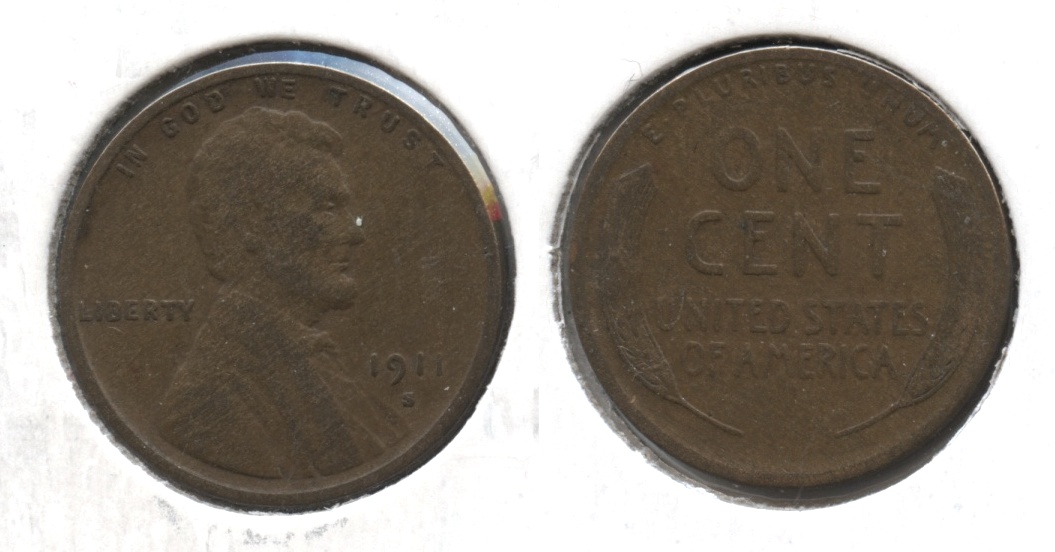 1911-S Lincoln Cent VG-8 #q
