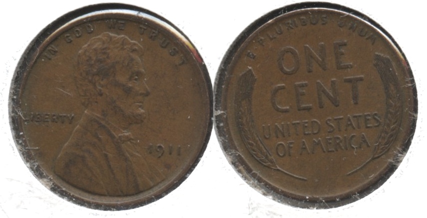 1911 Lincoln Cent AU-50 #f