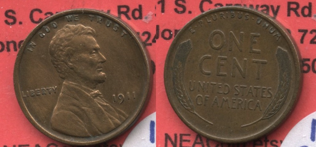 1911 Lincoln Cent AU-50 #k Cleaned Obverse