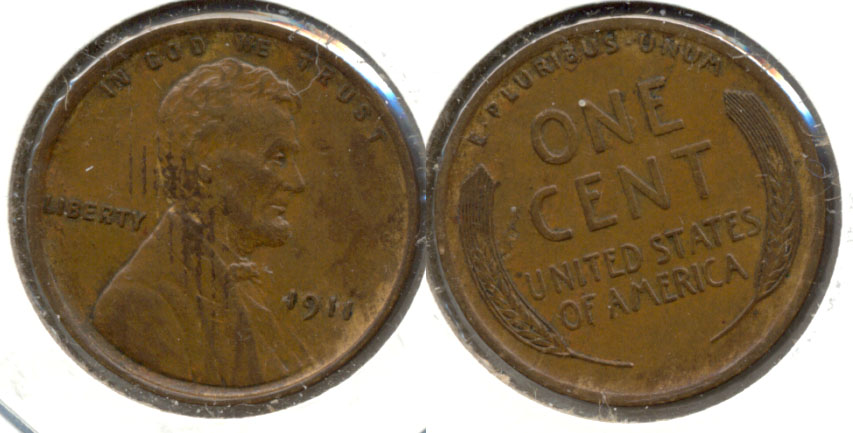 1911 Lincoln Cent AU-55 Reverse Tick e