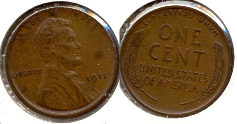 1911 Lincoln Cent AU-55 f