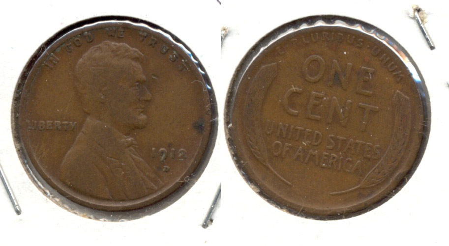 1912-D Lincoln Cent Fine-12 a
