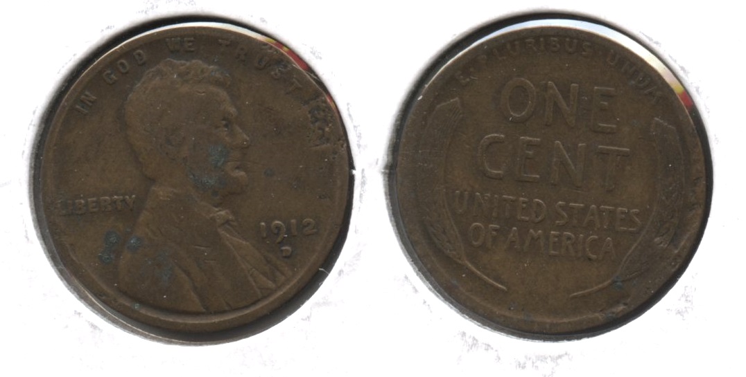1912-D Lincoln Cent Fine-12 #c Few Pits