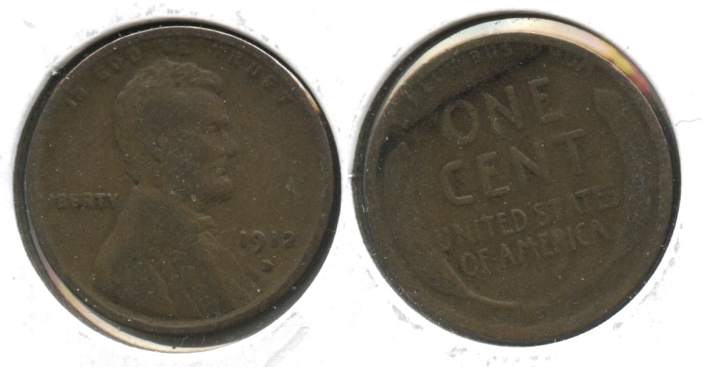 1912-D Lincoln Cent Good-4 Obverse Scratch