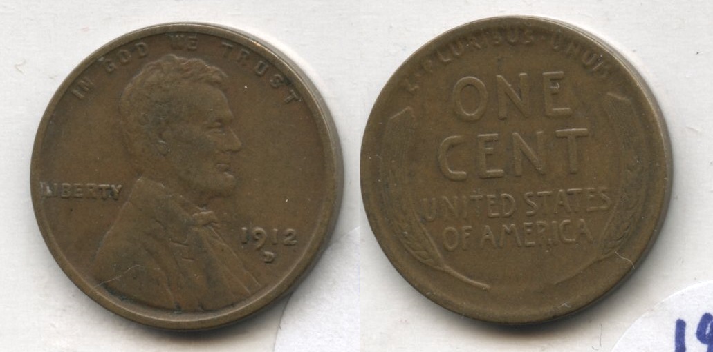 1912-D Lincoln Cent VF-20 #a