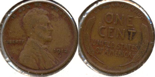 1912-S Lincoln Cent Fine-12