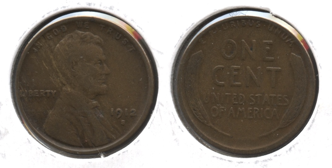 1912-S Lincoln Cent Fine-12 #ae