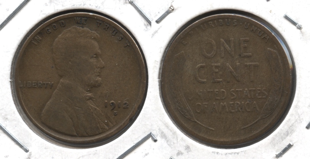 1912-S Lincoln Cent Fine-12 #ah