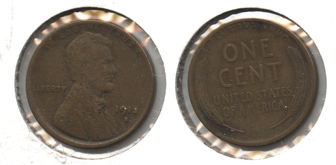 1912-S Lincoln Cent Fine-12 #e