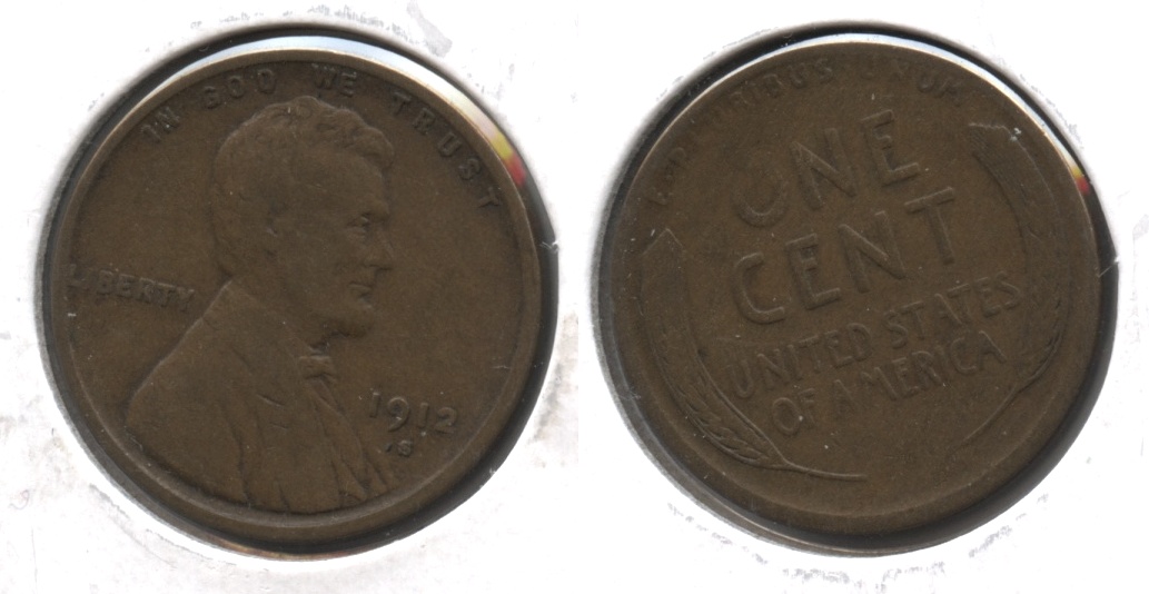 1912-S Lincoln Cent Fine-12 #f