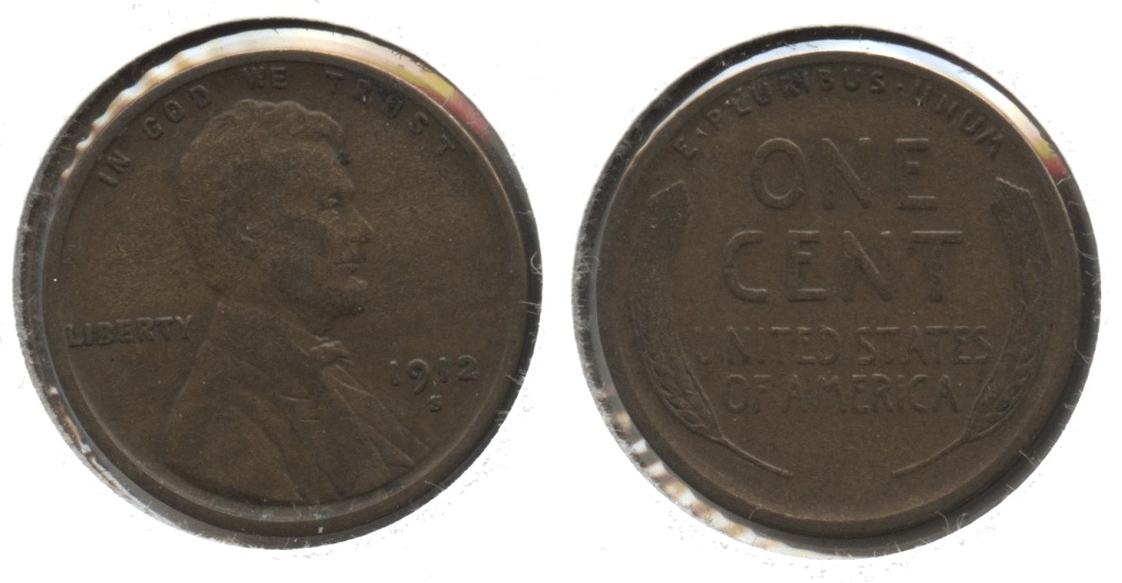 1912-S Lincoln Cent Fine-12 #g