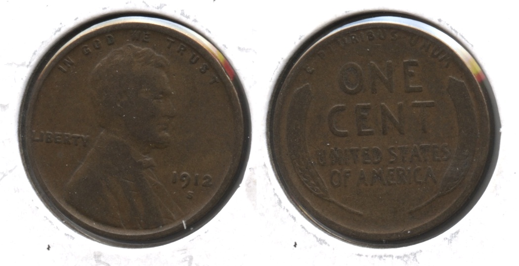 1912-S Lincoln Cent Fine-12 #r