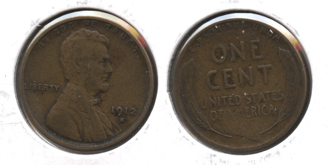 1912-S Lincoln Cent Fine-12 #t