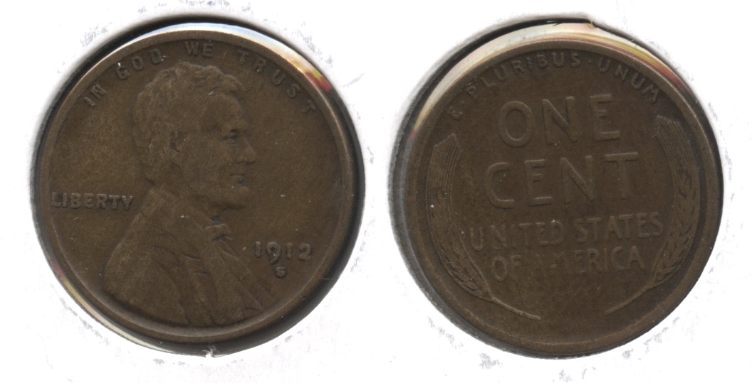 1912-S Lincoln Cent Fine-12 #y