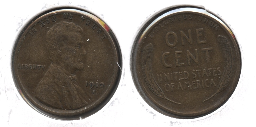 1912-S Lincoln Cent VF-20 #j
