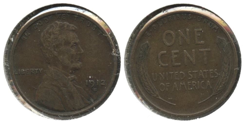 1912-S Lincoln Cent VF-20 #l