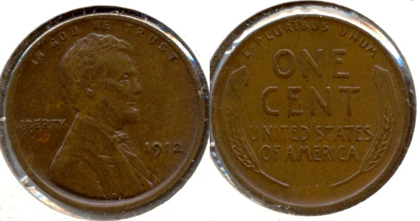 1912 Lincoln Cent AU-50 a