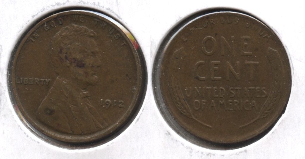 1912 Lincoln Cent EF-40 #g Obverse Spots