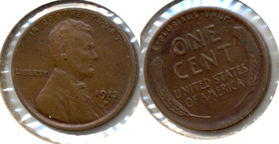 1913-D Lincoln Cent AU-50 a