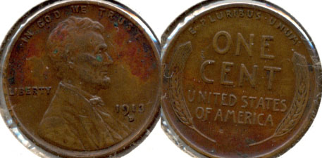 1913-D Lincoln Cent VF-20 a Discolored