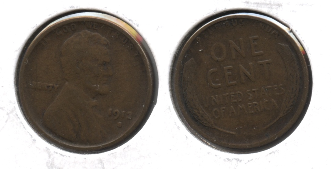 1913-S Lincoln Cent Fine-12 #f