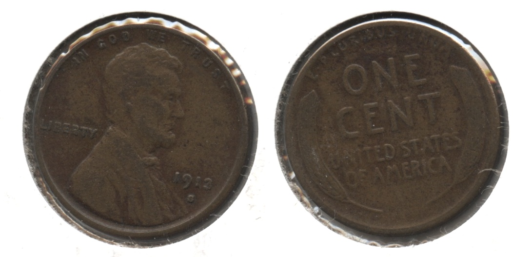 1913-S Lincoln Cent Fine-12 #i