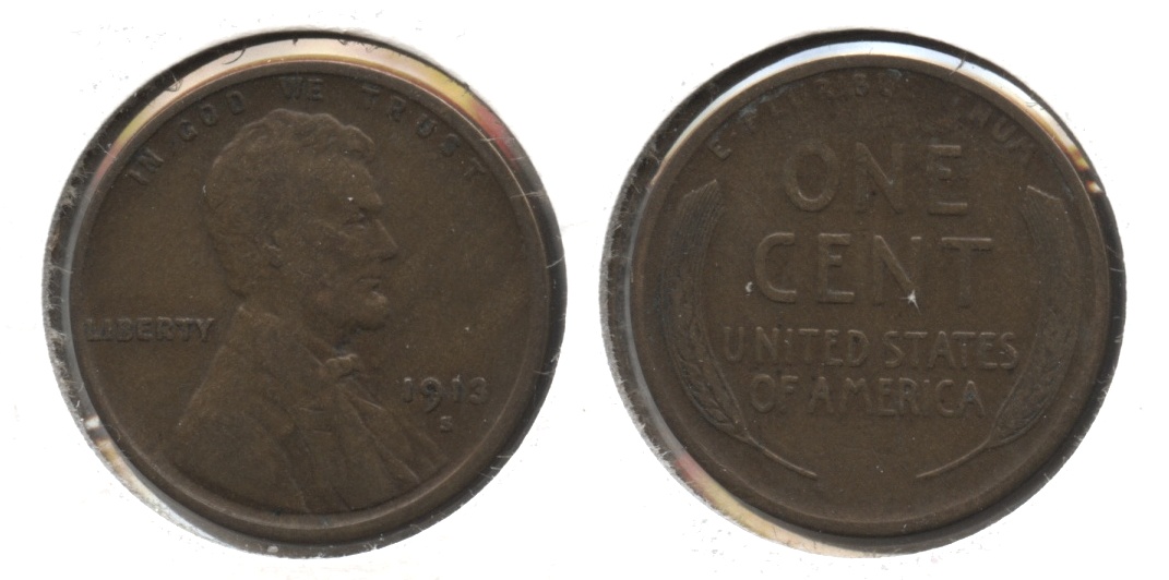 1913-S Lincoln Cent Fine-12 #l