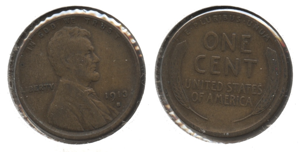 1913-S Lincoln Cent Fine-12 #m