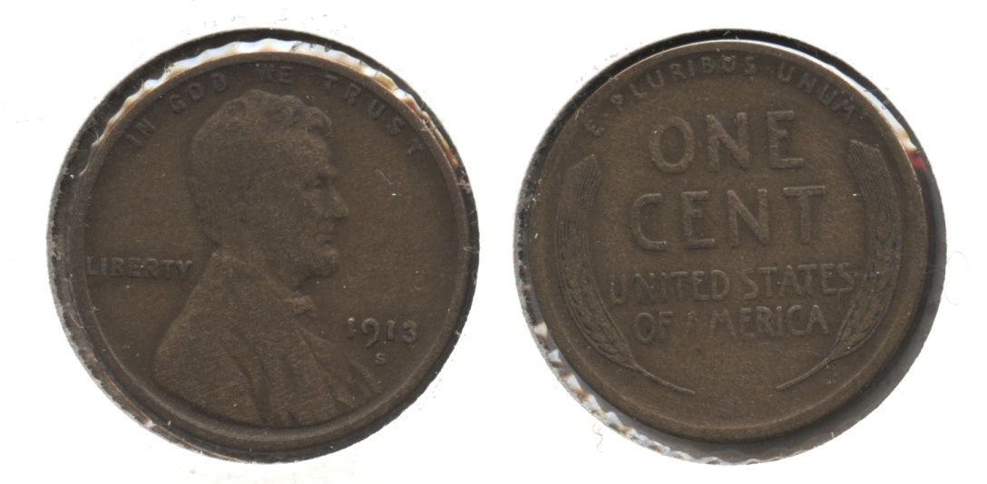 1913-S Lincoln Cent Fine-12 #n