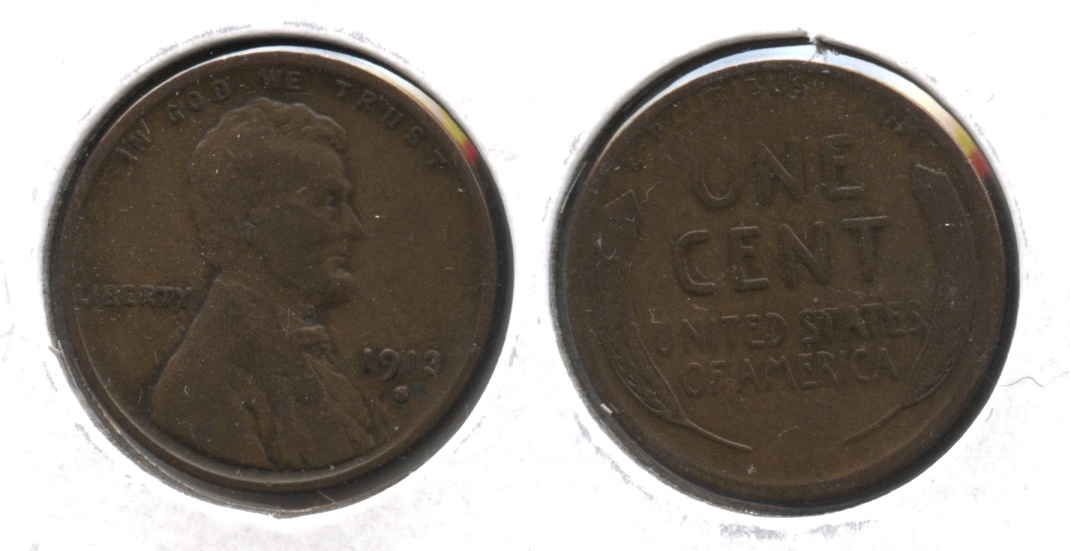 1913-S Lincoln Cent Fine-12 #t