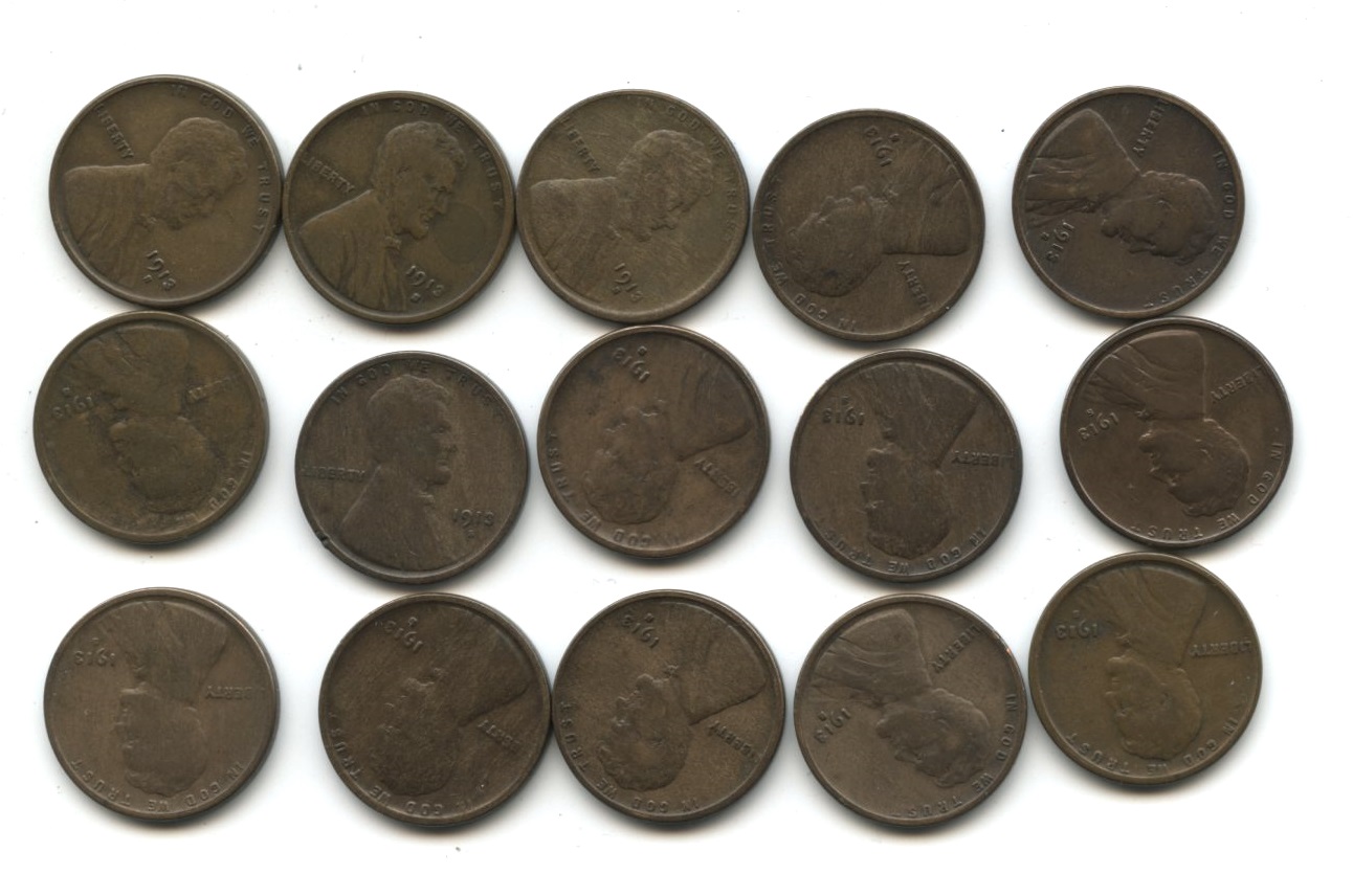 1913-S Lincoln Cent Good-4 Partial Roll #af