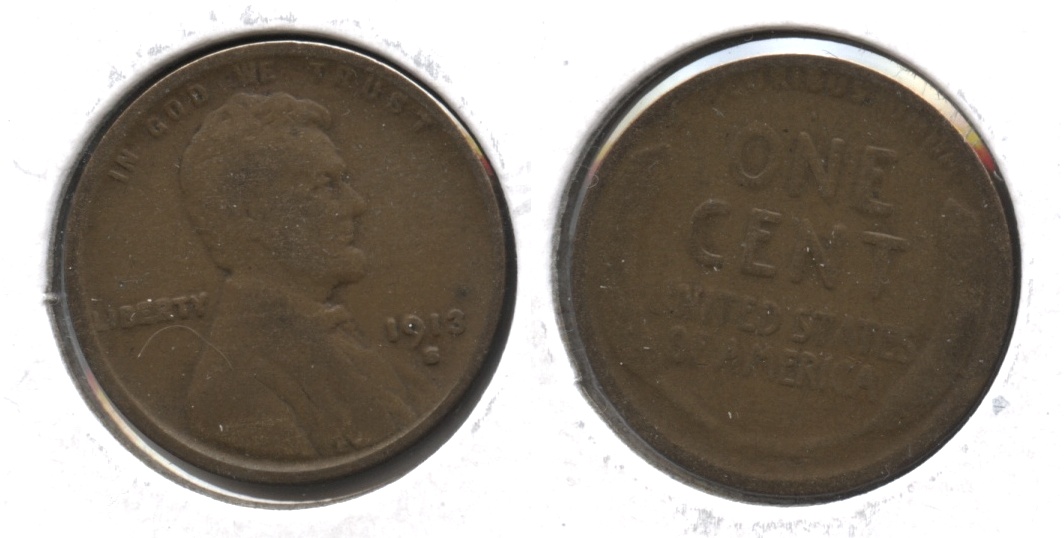 1913-S Lincoln Cent Good-4 #p