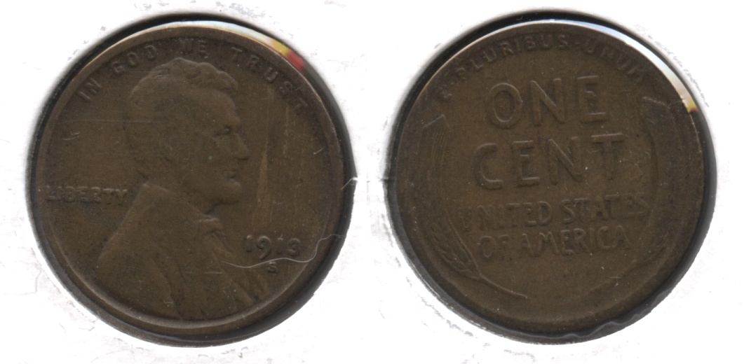 1913-S Lincoln Cent VG-8 #v