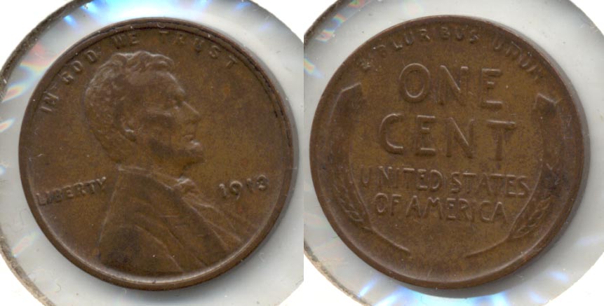 1913 Lincoln Cent AU-50 e