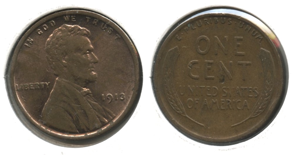 1913 Lincoln Cent AU-50 #i Odd Color