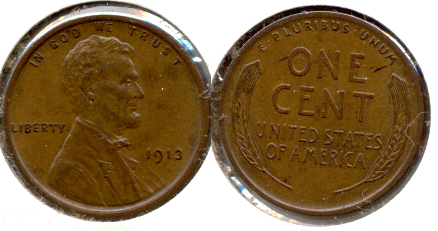 1913 Lincoln Cent AU-55