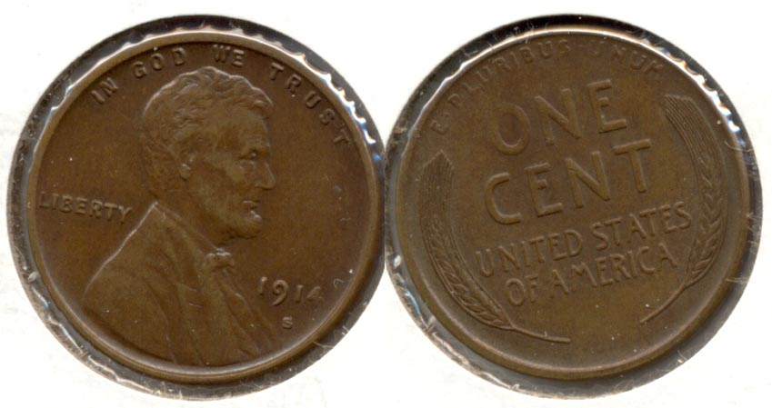 1914-S Lincoln Cent AU-55