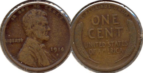 1914-S Lincoln Cent Fine-12 a