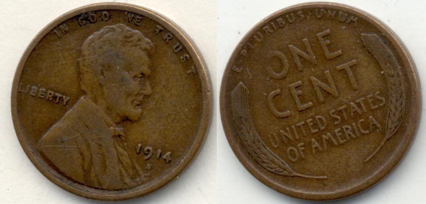 1914-S Lincoln Cent Fine-12 c