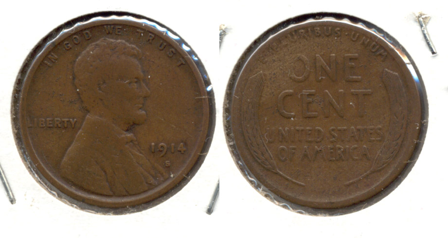 1914-S Lincoln Cent Fine-12 d