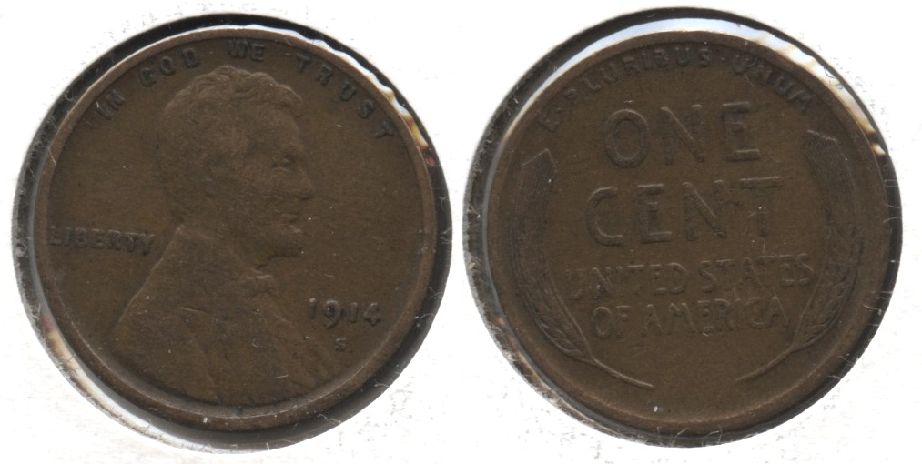 1914-S Lincoln Cent Fine-12 #g