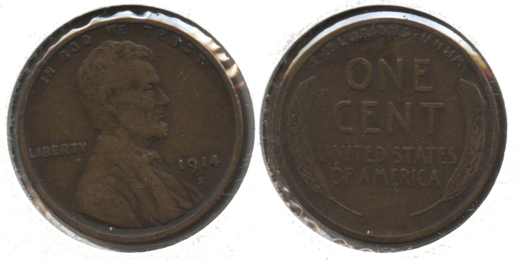 1914-S Lincoln Cent Fine-12 #h