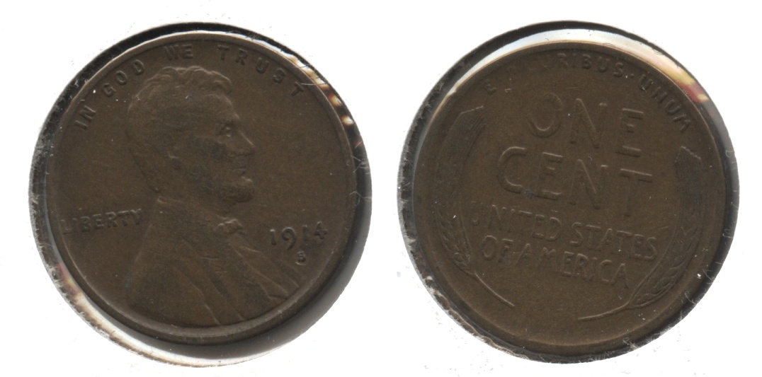 1914-S Lincoln Cent Fine-12 #m