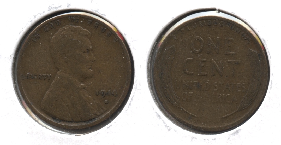 1914-S Lincoln Cent Fine-12 #q